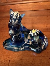 Fenton Blue Glass Horse Foal Fig. Hand Painted Signed Scott K. Fenton