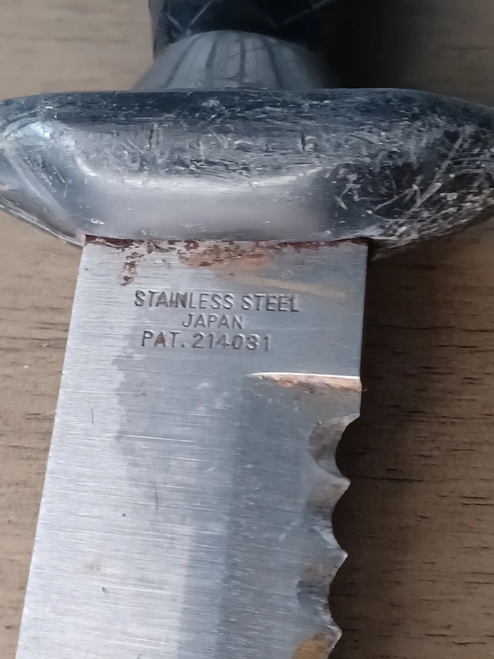 Vtg. U.S. Divers Aqua Lung Dive Knife Japan Stainless Steel w/ Sheath 7” See All - Image 4 of 4