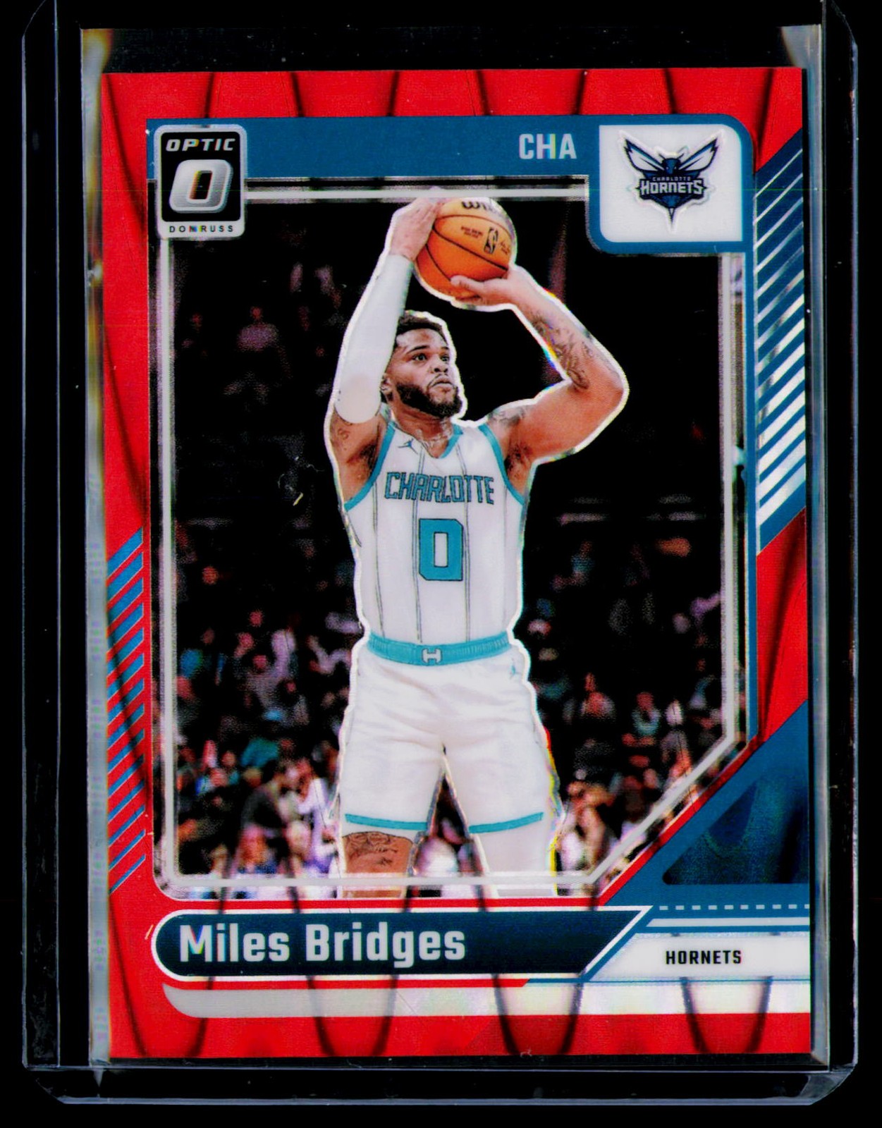2024-25 Panini Donruss Optic #208 Miles Bridges Red Seismic Prizm 090/149
