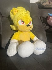 Sonic The Hedgehog 2 Build A Bear Super Sonic Yellow Plush Stuffed 17" BAB