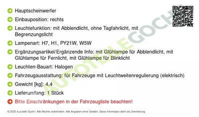 Scheinwerfer für Peugeot 301 Limo 2018-> Vorne Rechts Valeo 450777