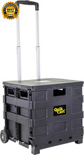 Quik Cart Sport Collapsible Rolling Crate on Wheels for Teachers Tote Basket 80