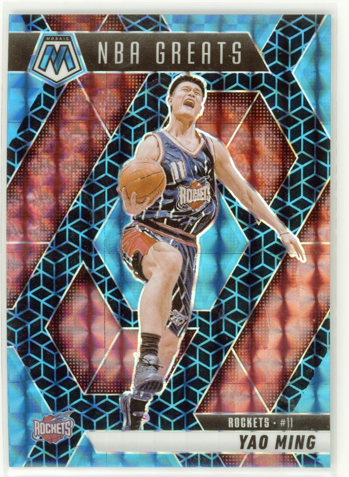 2024 Panini Mosaic Yao Ming Blue Spectris /25 #294 Rockets 185