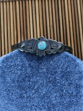 Sterling Silver Navajo Turquoise Childs Cuff Bracelet Vintage 