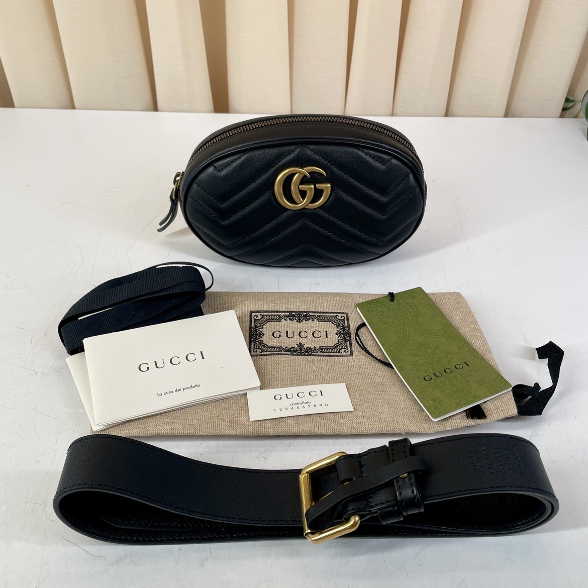 Gucci GG Marmont Belt Bag Waist Pouch Leather Black Auth | eBay display picture 1