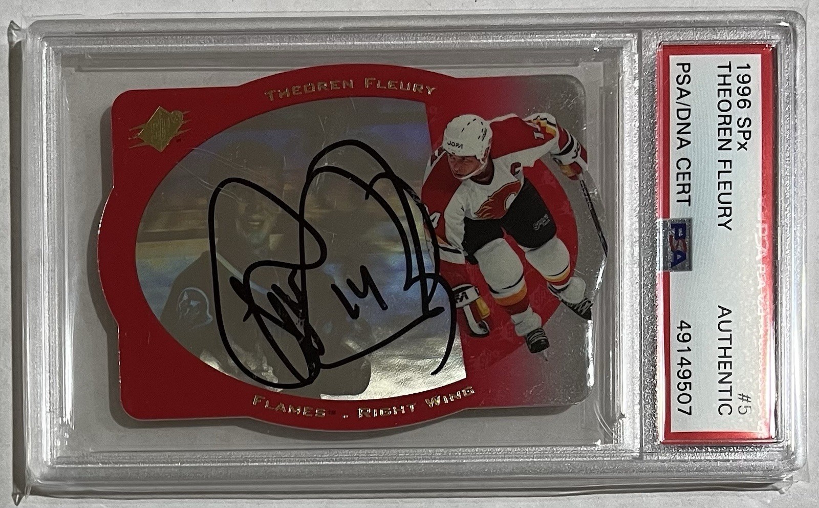 THEOREN FLEURY Signed 1996 SPx AUTO PSA/DNA Certified Autograph