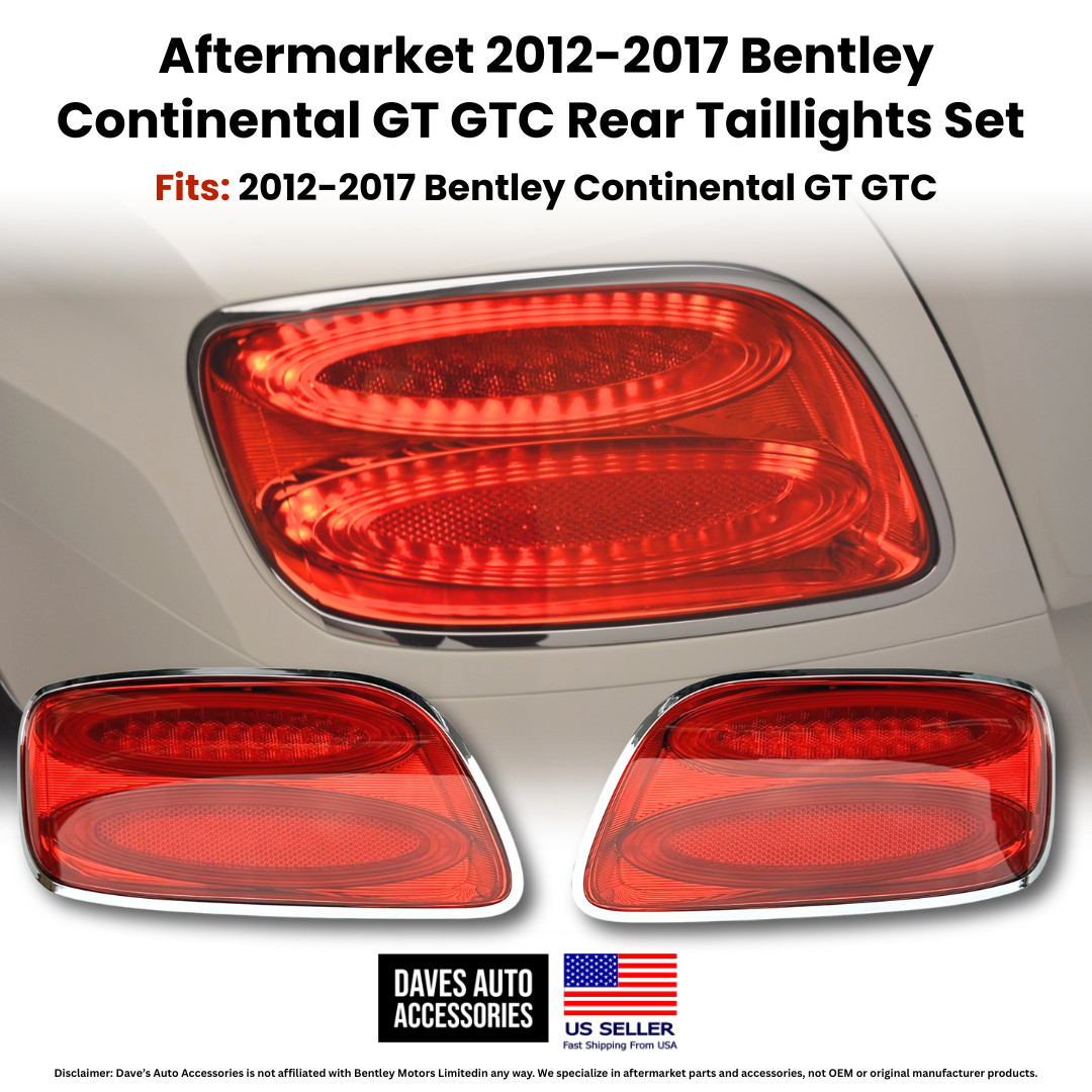 2012-2017 Bentley Continental GT GTC Rear Taillights Pair Left + Right
