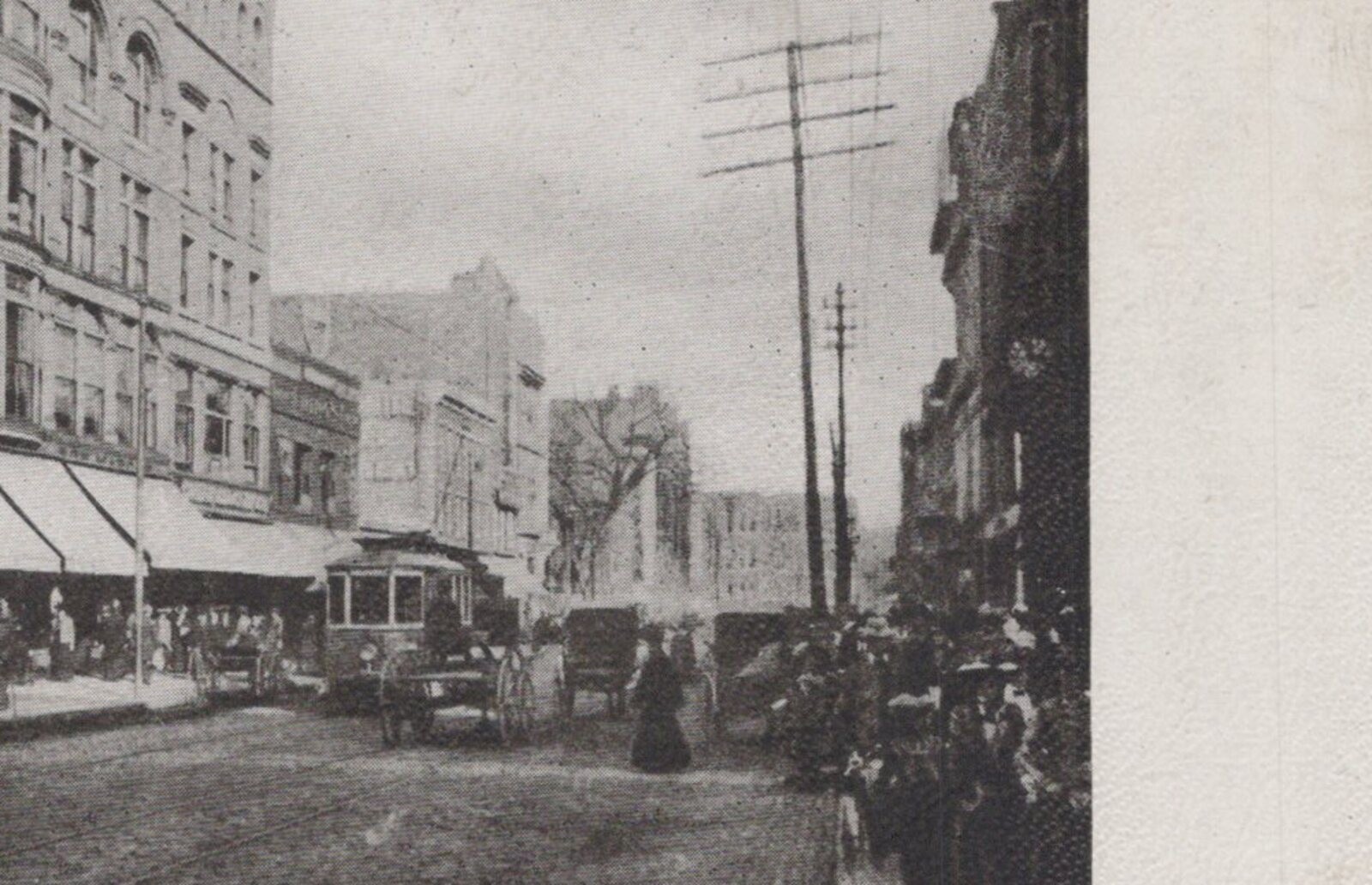 Bon Marche Merrimack Street Lowell MA Trolley Streetcar Store 1900s ...
