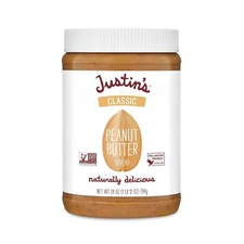 JUSTIN'S Classic No Stir Gluten-Free Peanut Butter Spread, 28 Ounce Jar