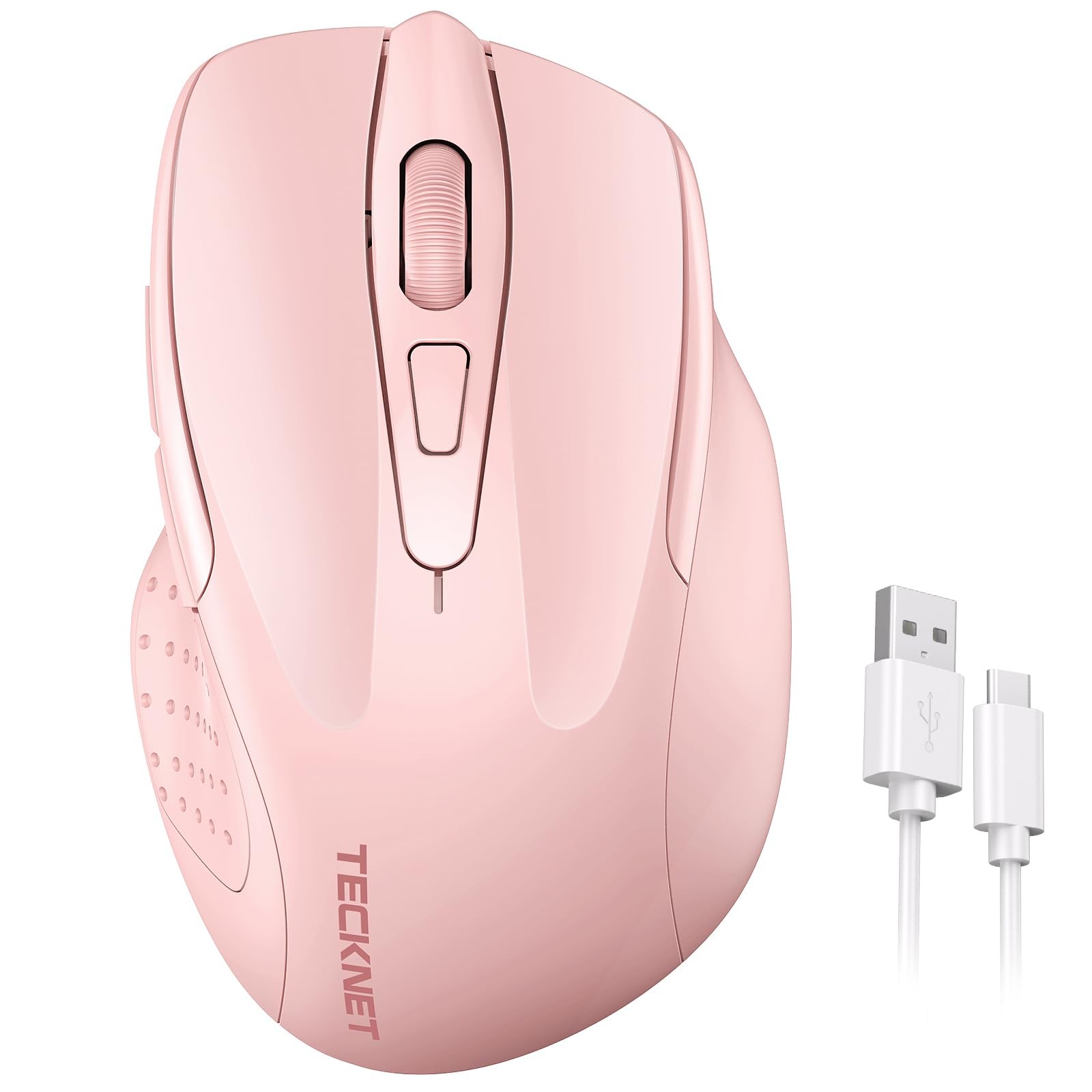 Rechargeable Silent Wireless Mouse with 6 DPI Levels & Quiet Click for Laptop PC