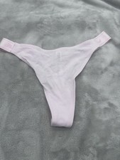VICTORIA'S SECRET PINK Cotton Logo High Leg Thong PINK TULIP Medium