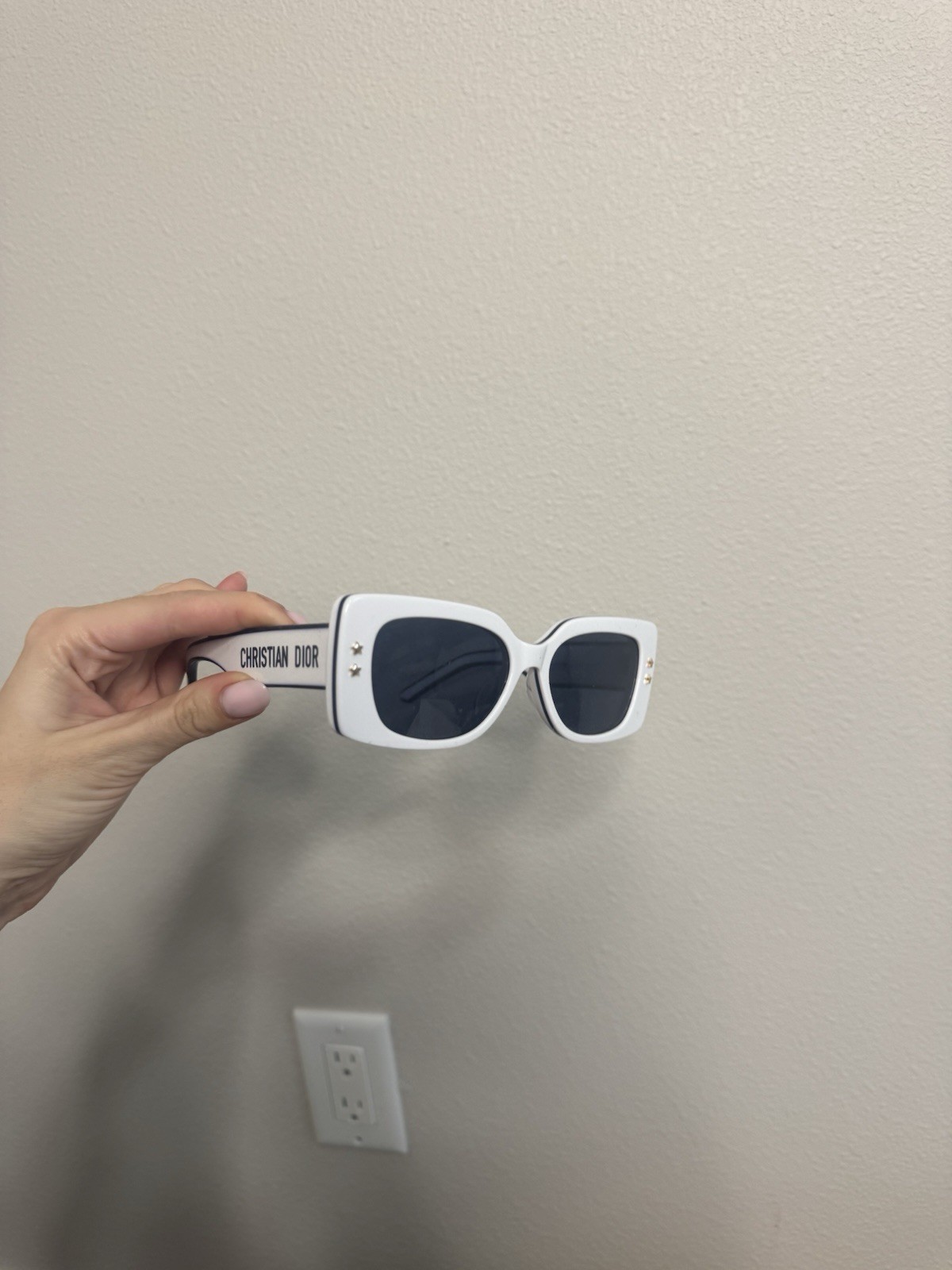 Dior sunglasses rectangular white with box - image 1