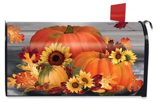 Autumn Pumpkin Trio Mailbox Cover Standard Size