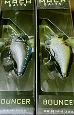 2 Mach Baits Mach Bouncer HCMBB Crankbait Lures SEXY SHAD/NATURAL GREEN SHAD