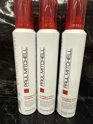 3x Paul Mitchell Flexible Style Sculpting Foam Conditioning Foam 6.7 oz new