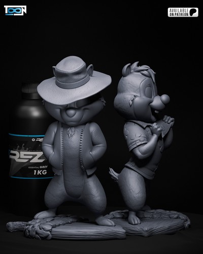 Chip & Dale Statue 3D Printed Kit Unpainted/Unassembled - Picture 14 of 16