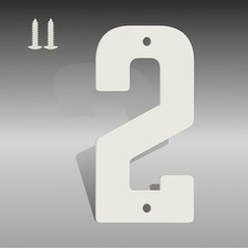 3" 4" 5" 6" 8" White Metal Letters, Modern House Numbers for 3 Inch, White-2