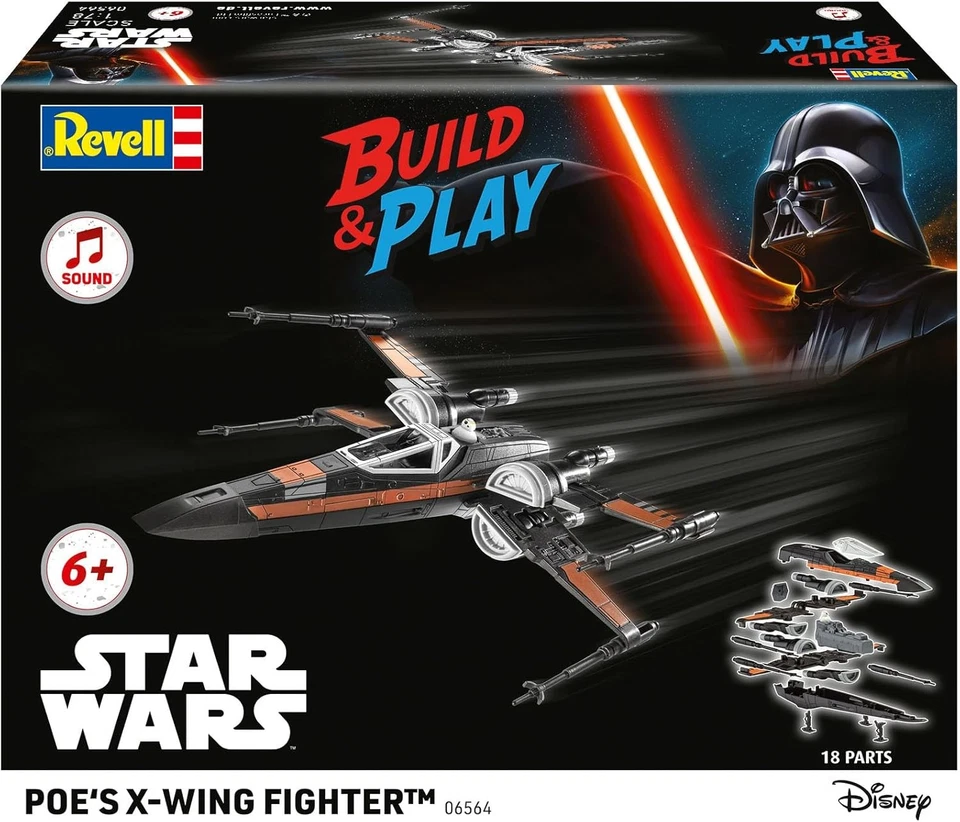 Revell 06564 Build & Play: Star Wars Poe's X-Wing Fighter - Con sonido auténtico Foto 4 de 4