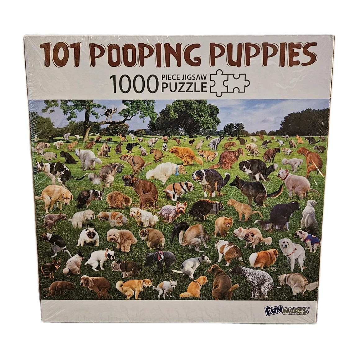 101 Pooping Puppies 1000 Piece Jigsaw Puzzle Brand New Sealed Funwares UT Brands