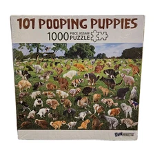 101 Pooping Puppies 1000 Piece Jigsaw Puzzle Brand New Sealed Funwares UT Brands