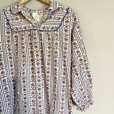 70s Vintage JCPenney long Prairie Flannel Nightgown M Cottage Core cotton granny