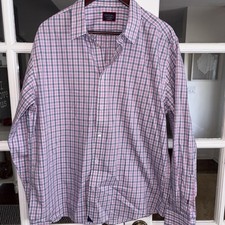 UNTUCKit Slim Fit Wrinkle Free Sz Xl Mens Pink Plaid Long Sleeve Shirt