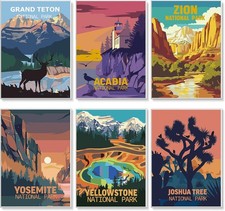 6 Pack Paint by Numbers Kit for Adults - National 10 14 inch, TRTDOP6P104