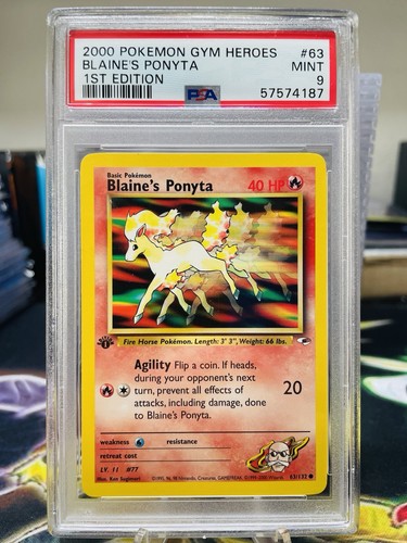 Blaine's Ponyta (1st Edition) graded PSA 9 for sale on eBay