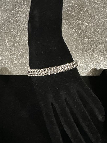 Brazalete de eslabones cubanos Miami de plata esterlina 925 maciza para hombre 8 pulgadas 28 gramos - Imagen 3 de 9