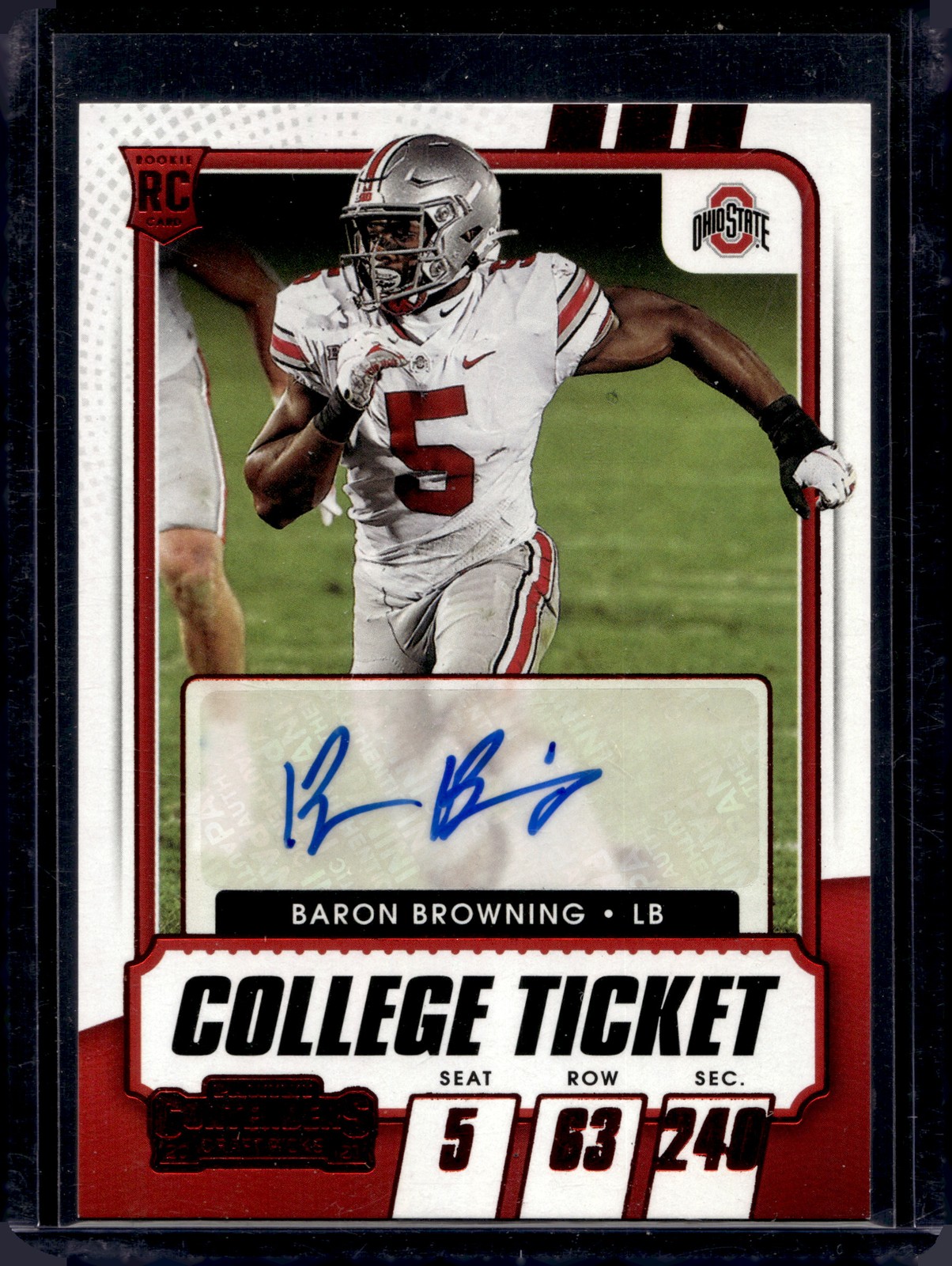 Baron Browning Panini Contenders Draft Picks #215 Autograph-Red