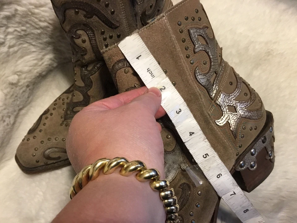 Zapatos para mujer CORRAL bordados botines al tobillo hechos a mano talla 8 US hechos en México Foto 2 de 4