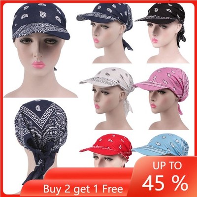 帽子 beeden Paisley Bandana Cap Unisex Paisley Visor Pre Fitted Bandana Hat Outdoor Sun Cap Head