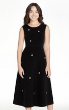 Free Assembly Beaded Sleeveless Midi Black Sweater Dress. Size M