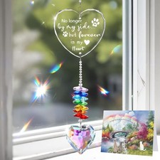 Dog Memorial Gifts for Loss of Dog, Dog Memorial Crystal Suncatcher with Rain...