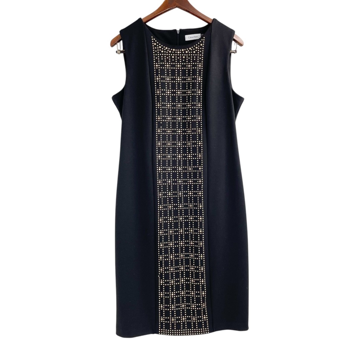 calvin klein black gold dress Vintage F/W 1997 Calvin Klein Collection Black Satin Dress Gold Line D –  tseskarb main image 0