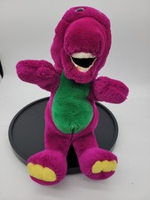 Vintage Dakin The Lyons Group BARNEY Purple Dinosaur Plush Hand Puppet 1992 Flaw
