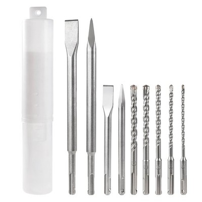 HPMAISON 9 Stück SDS Plus Bohrer und Meißel Set, 5tlg Hammerbohrer, 2tlg Punkt M