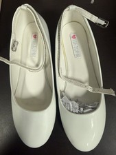 Tip Top Kids Girls White Mary Jane Dress Flats Round Toe Buckle Strap Size 4