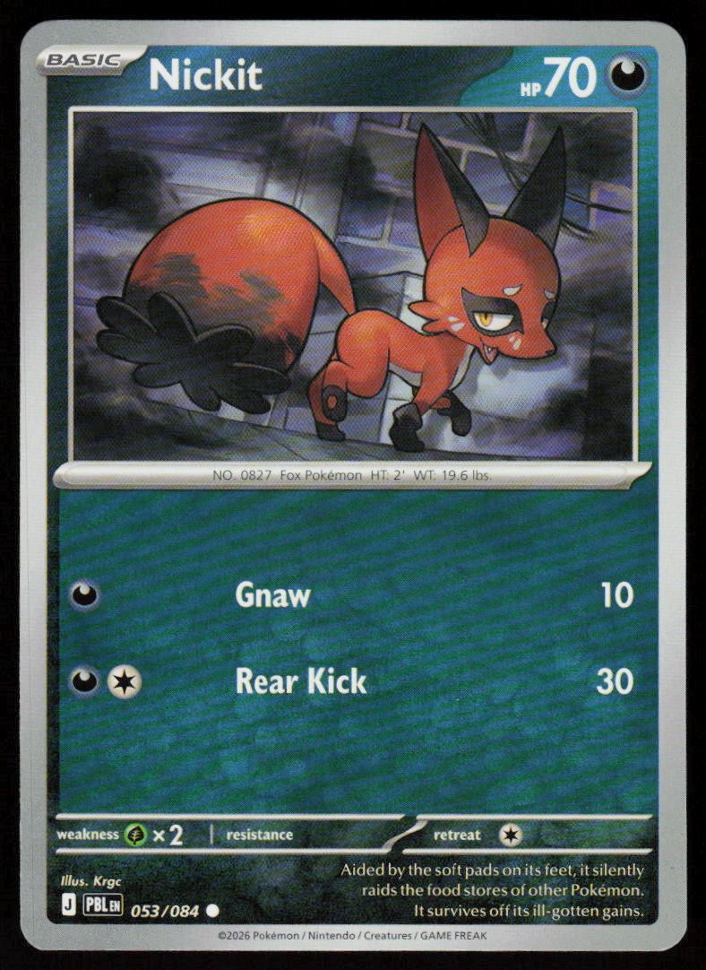 Nickit 053/084 Common Pitch Black Pokemon Near Mint