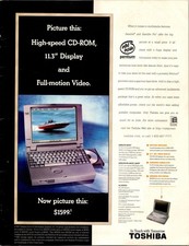 Toshiba Magazine Ad 1997 Vintage Laptop Computer Intel Pentium PC Notebook