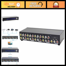 8-Way RCA AV Switcher Selector Box - 8 Input 1 Output Composite Video  Audio fo