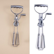 Double Wheel Vintage Rotary Hand Crank Mixer Egg Beater Whisk With Handle