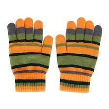 ASVP Shop Coraline Striped Orange and Green Fuzzy Gloves - Halloween Movie