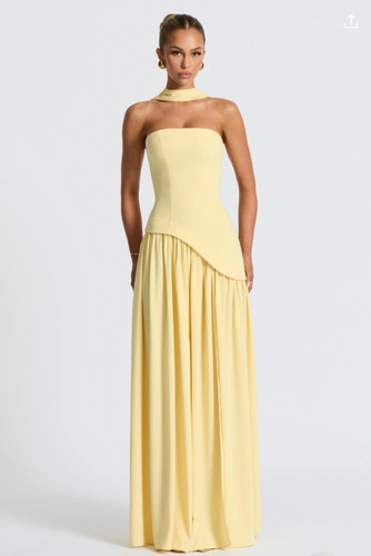 RRP $279.95 Babyboo Maliyah Maxi Dress in Lemon Size Medium SOLD OUT STYLE