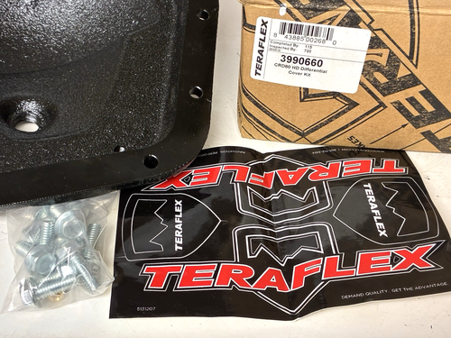 TERAFLEX DIFFERENTIAL COVER,DANA 60,CAST IRON,RED/BLACK TEXTURED,BOLTS,HD,CRD60! - Picture 3 of 4