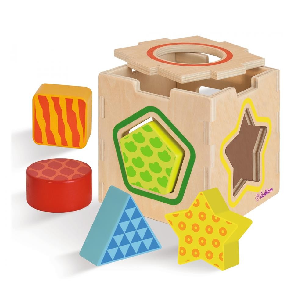 Цветная шкатулка Eichhorn Motorikspielzeug Holzspielzeug Babyspielzeug Formen