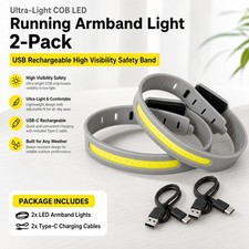 LED Safety Armband Running Lights Type-C Rechargeable Glow Band Fits Night Walk