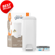 Select Stainless Steel Diaper Pail Includes 1 Refill Holds 165 Diapers US