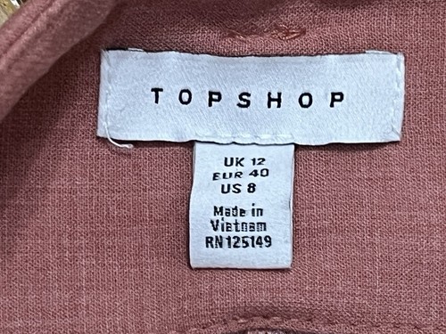 Topshop Wide Leg Dusty Rose Pink Pants with Belt Women's Size 8 - Picture 9 of 13