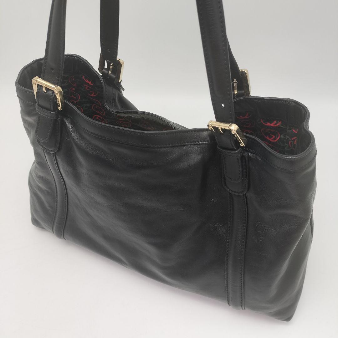 Gucci Leather Tote Bag Black Women's Fashion Authentic Excellent Condition thumbnail 5